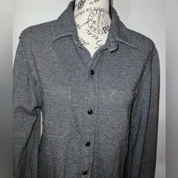 Scotch & Soda Herringbone Button Down Shirt – Black White Tailored Fit - Picture 2 of 10